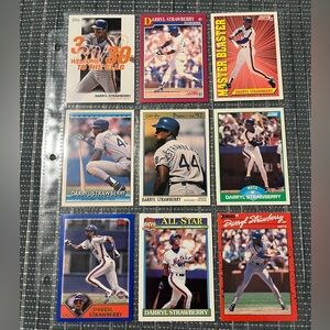 ⚾️ Darryl Strawberry MLB Baseball Sports Trading Cards, Set of 9